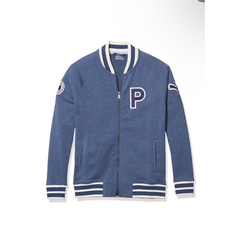 NWT Puma Golf Varsity Fleece Jacket  Quiet Shade Heather‎ 595798-02 Men's Medium